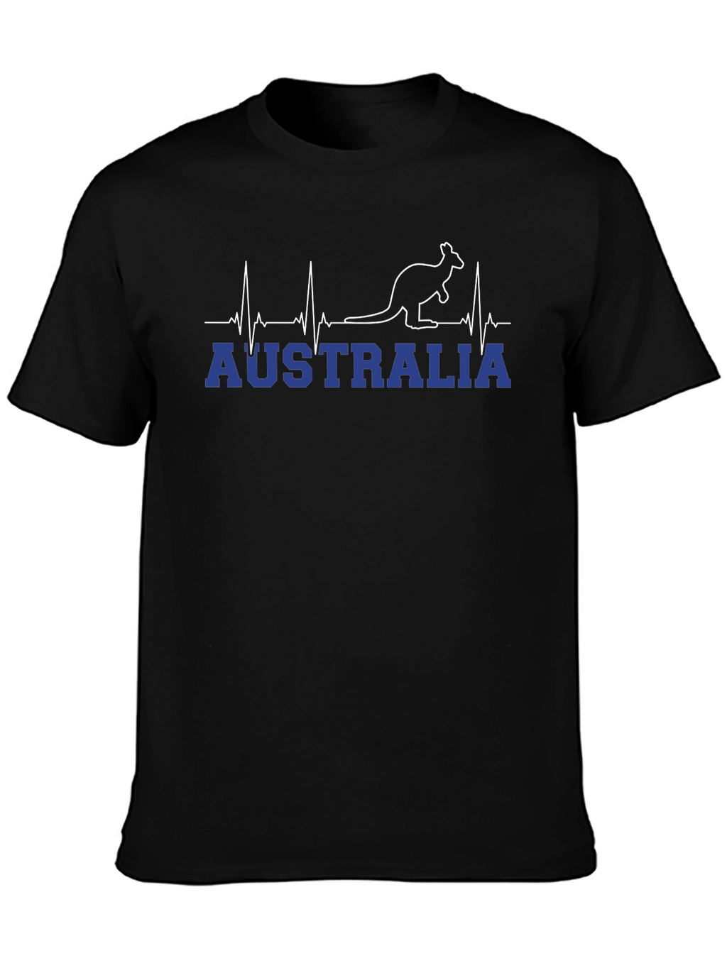 Australia Kangaroo Heartbeat Graphic T-Shirt