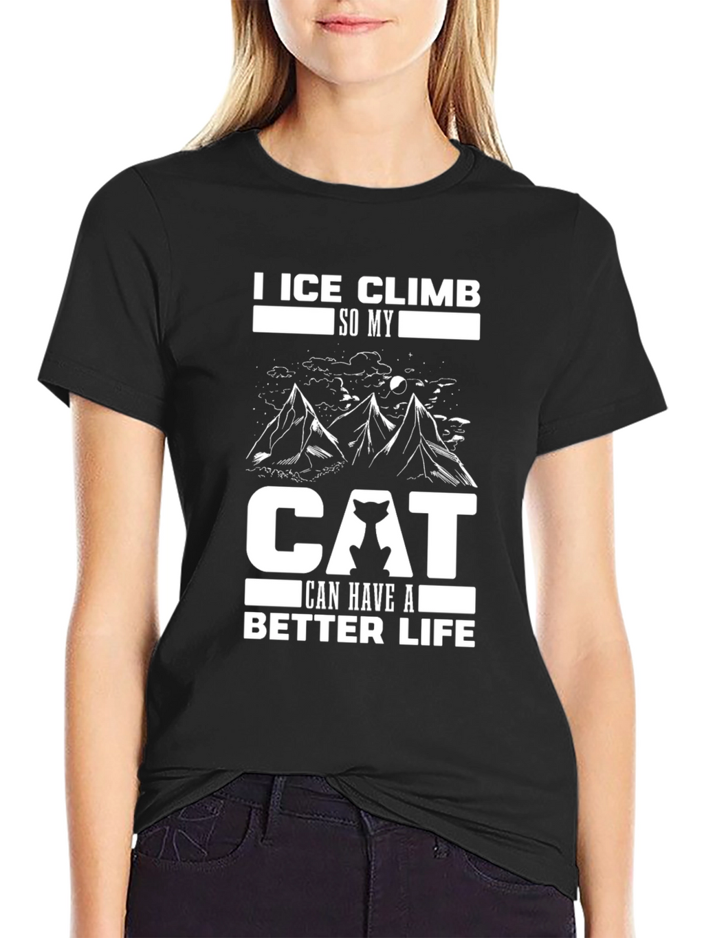 Ice Climb Cat Lover T-Shirt