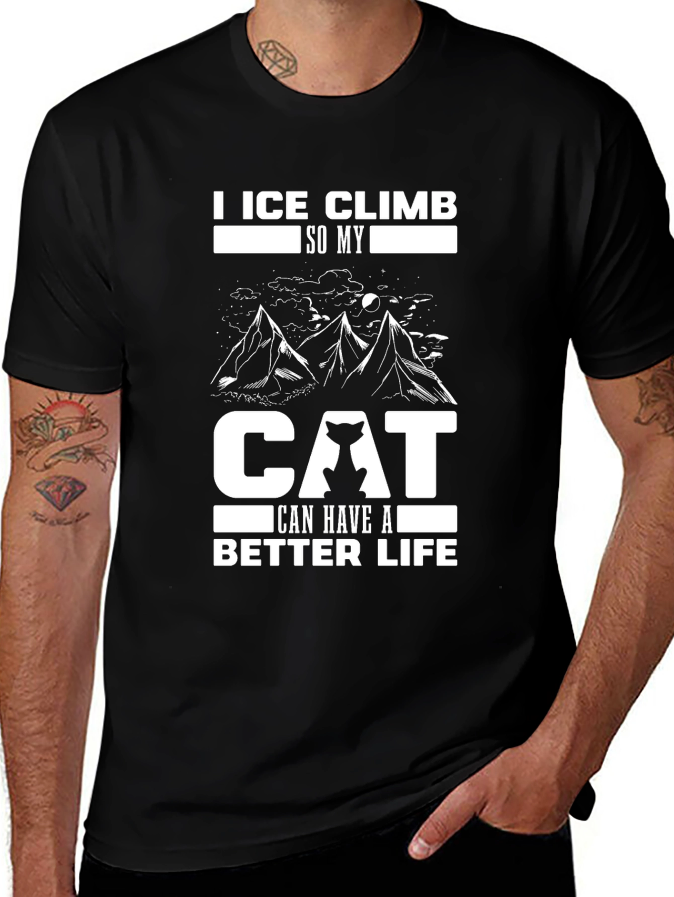 Ice Climb Cat Lover T-Shirt