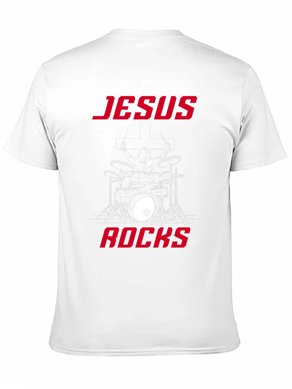 Jesus Rocks Drummer Graphic T-Shirt