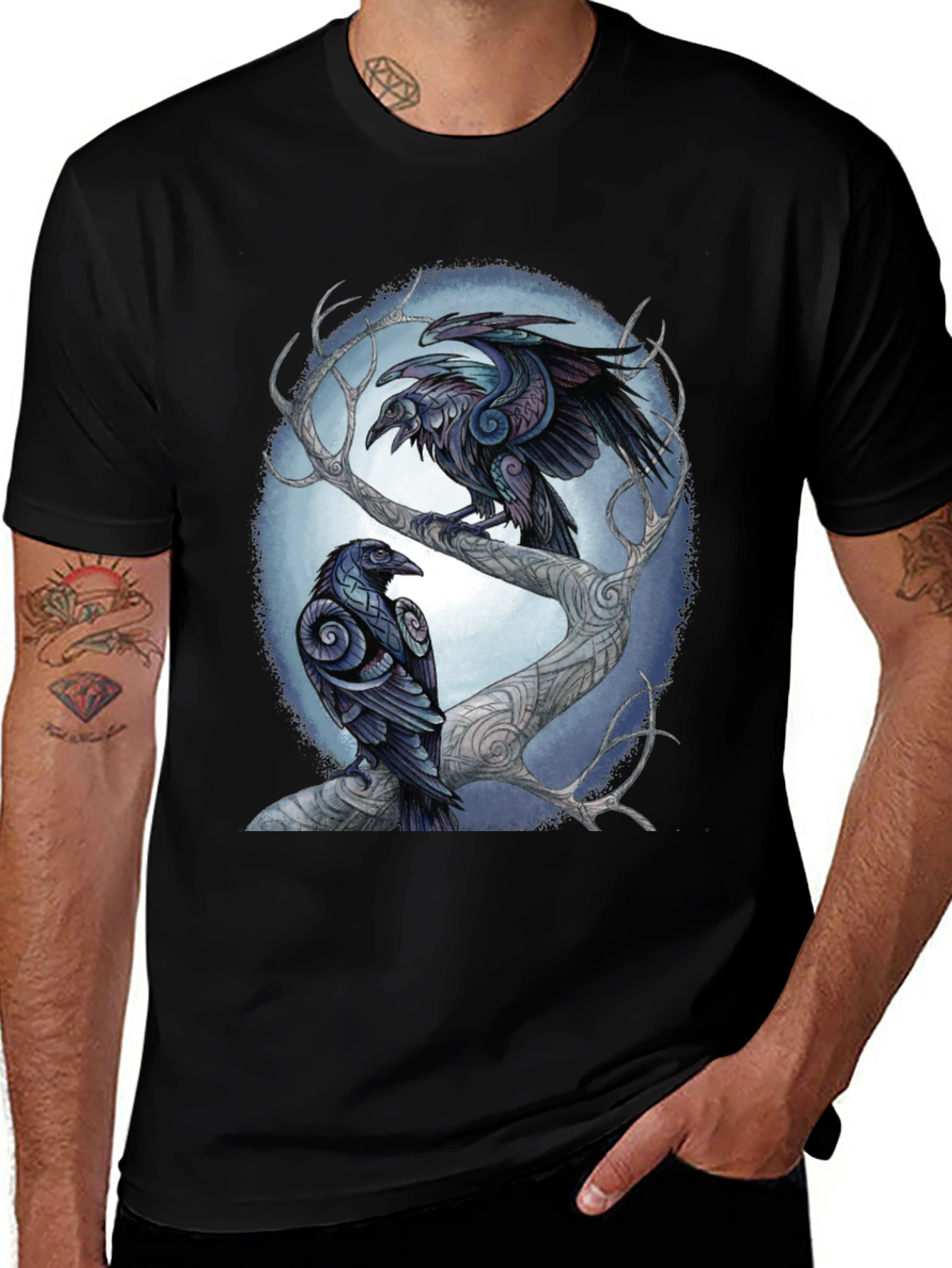 Raven Tree Graphic Tee - Stylish Unisex Design