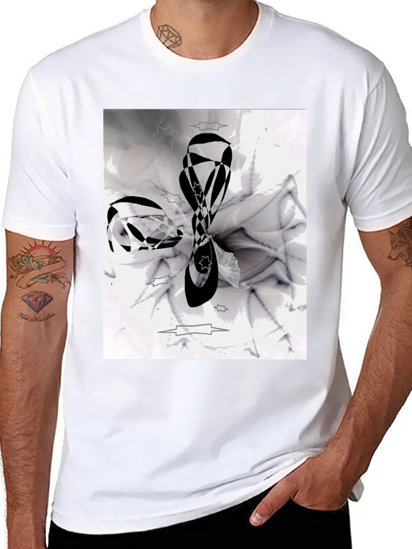 Abstract Black & White Graphic Tee