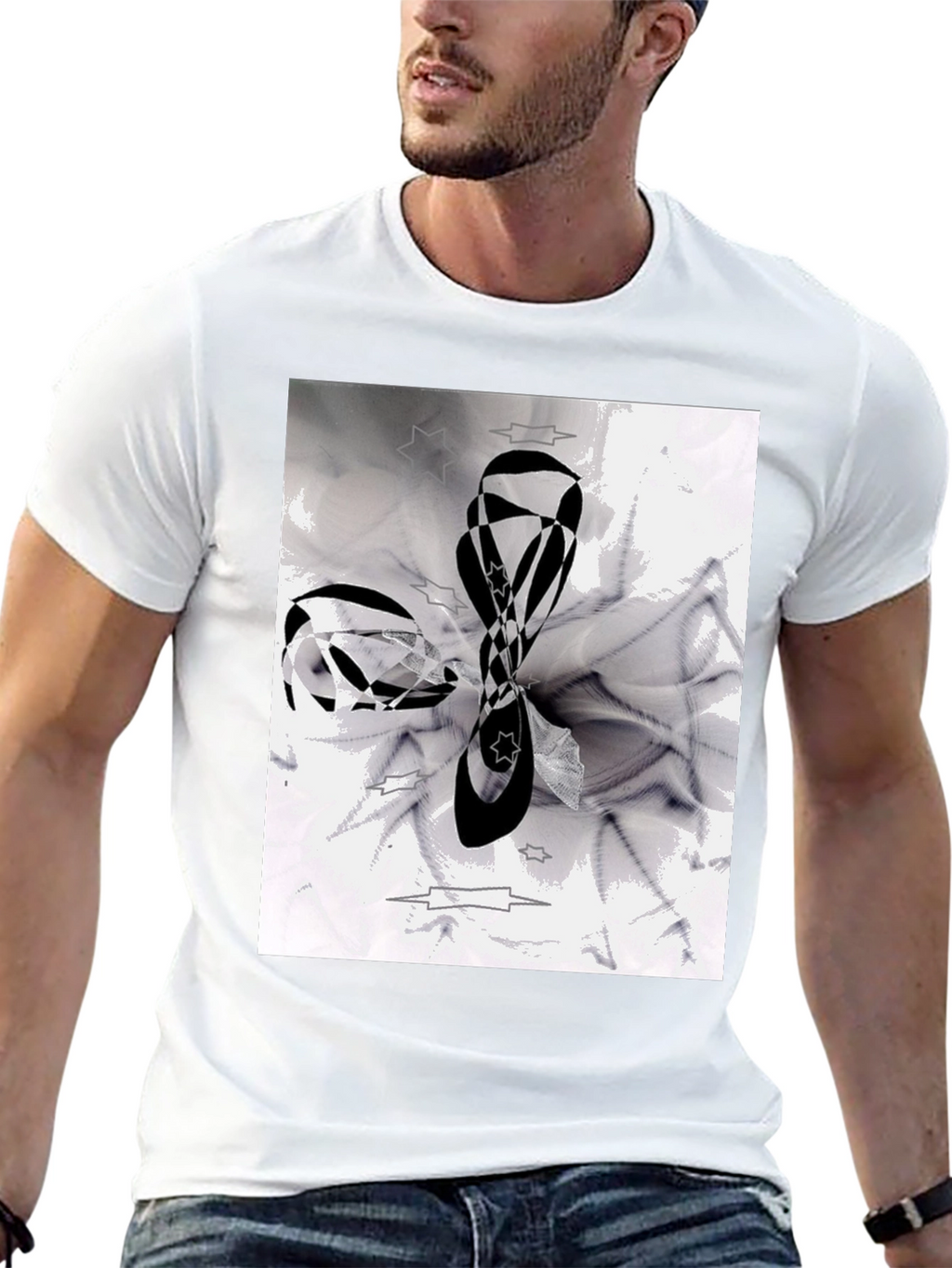 Abstract Black & White Graphic Tee