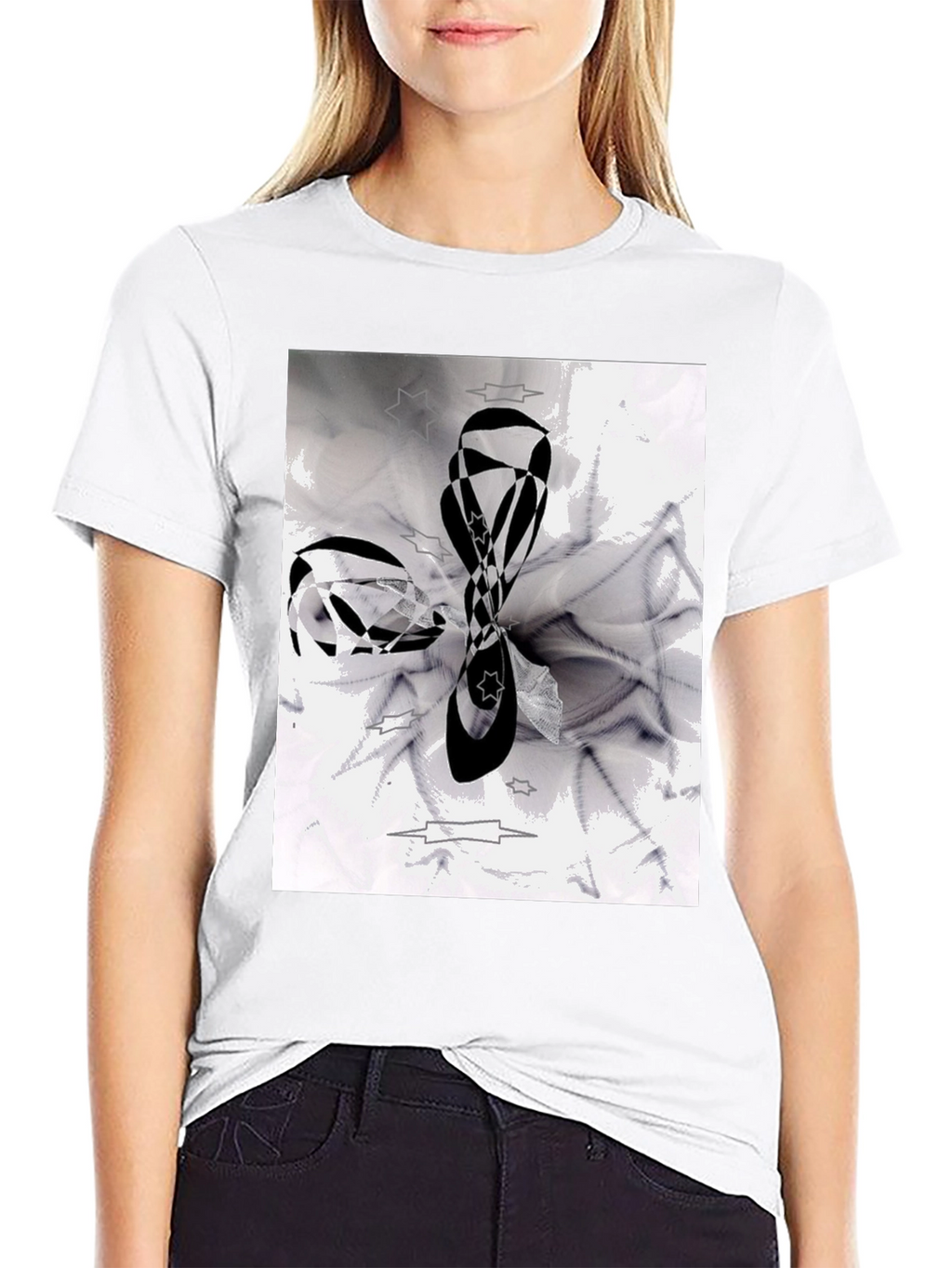 Abstract Black & White Graphic Tee