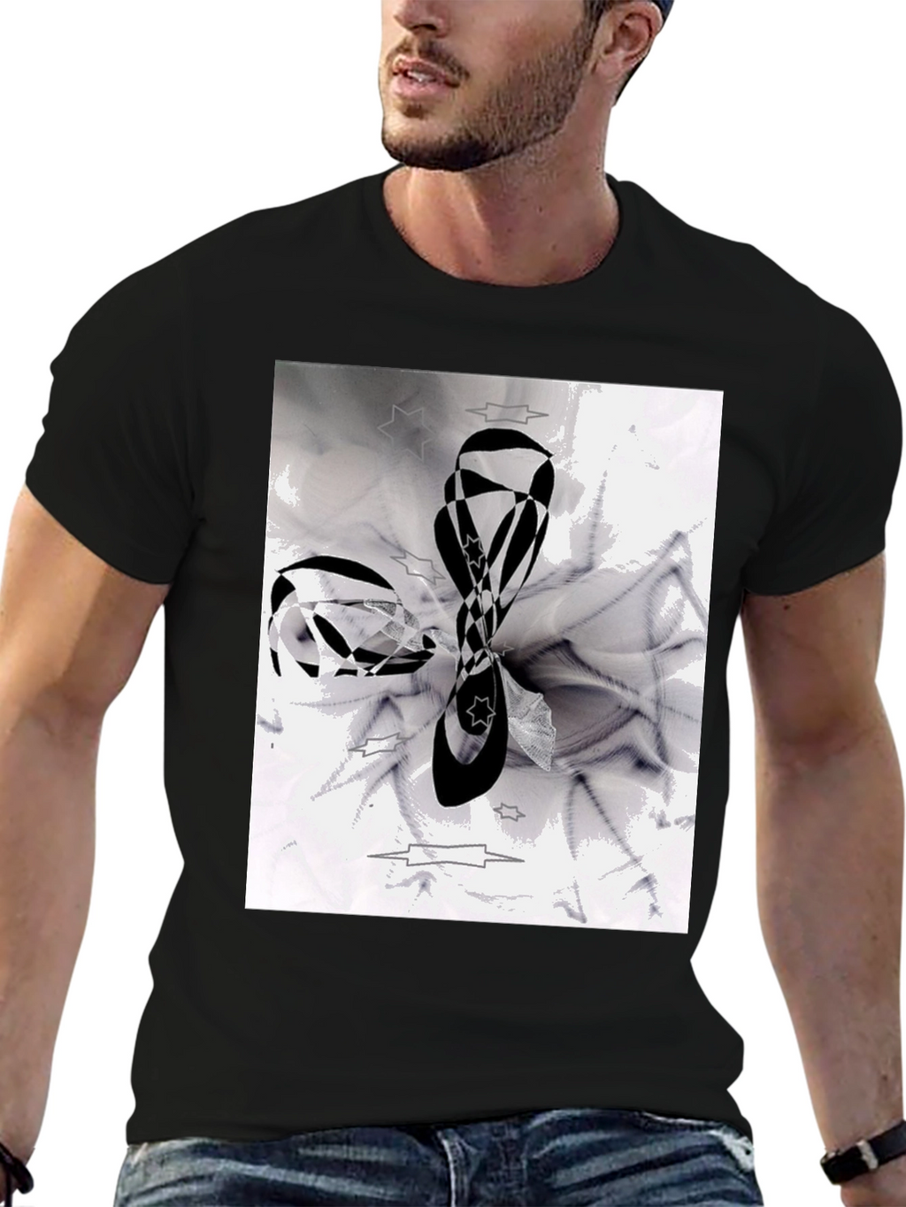 Abstract Black & White Graphic Tee
