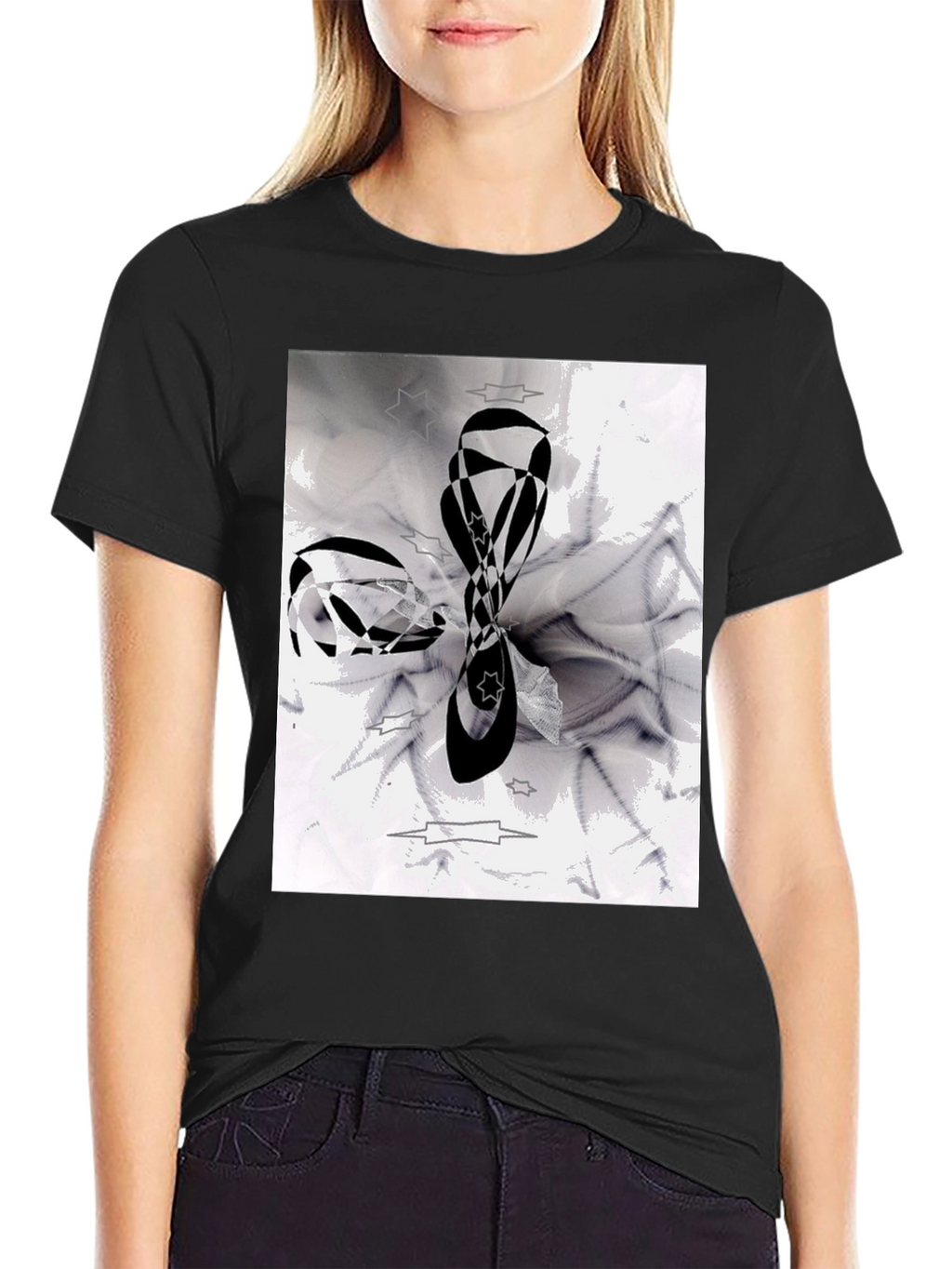 Abstract Black & White Graphic Tee