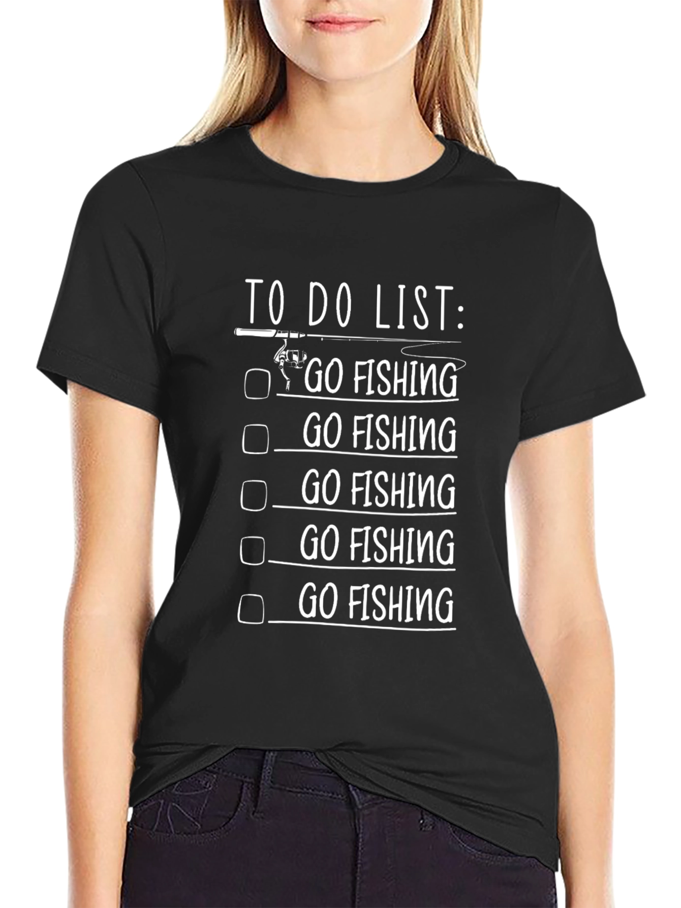 Go Fishing T-Shirt - Funny Fisherman To Do List Tee