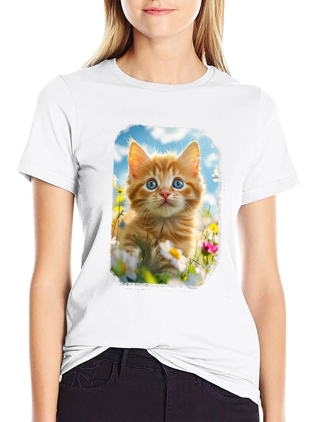 Cute Kitten T-Shirt - Unisex Black Tee