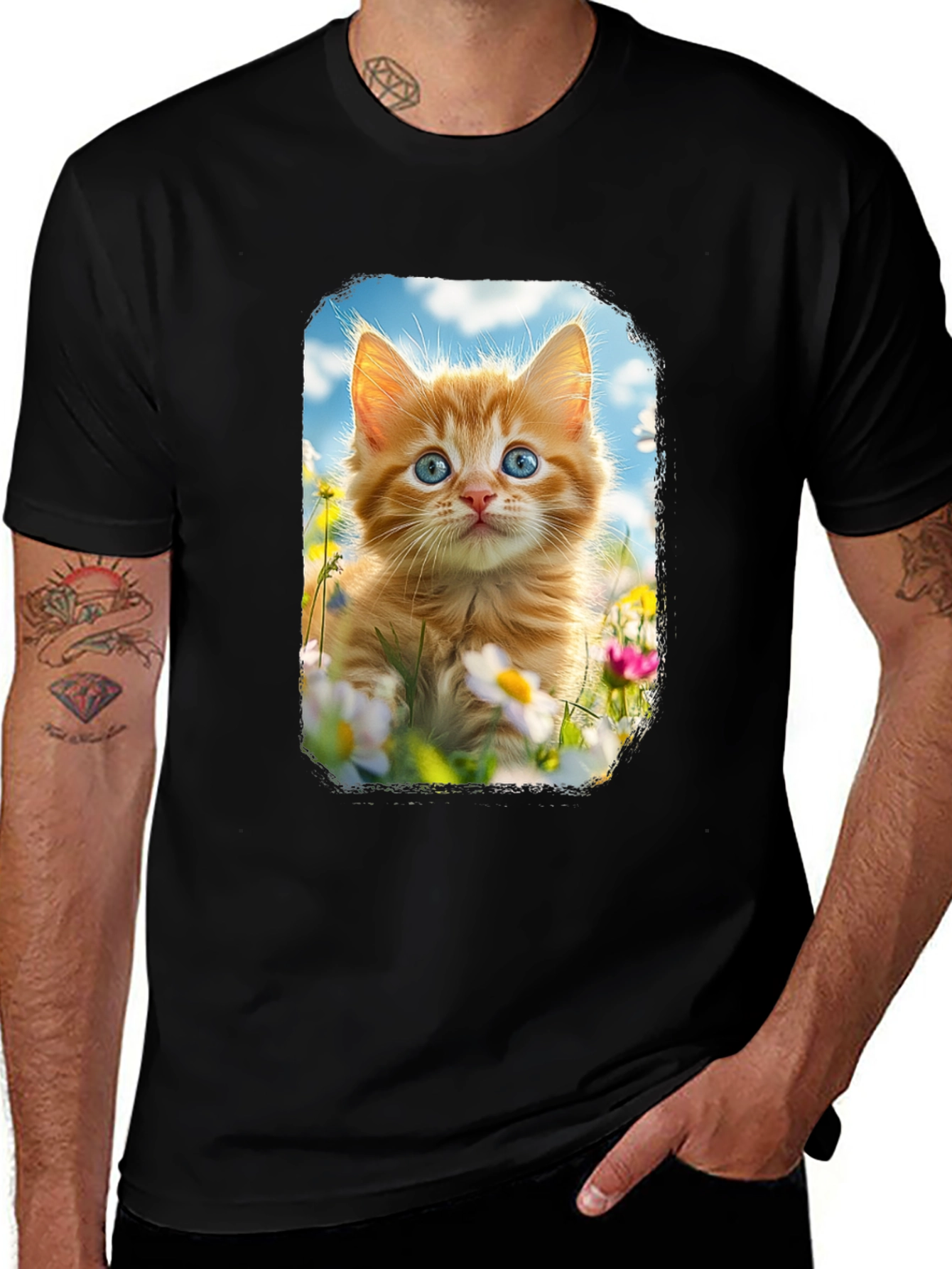 Cute Kitten T-Shirt - Unisex Black Tee