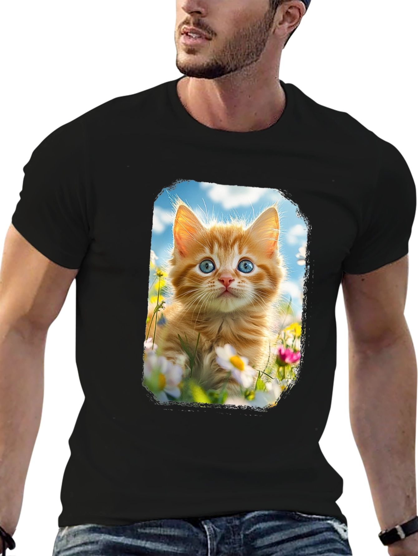 Cute Kitten T-Shirt - Unisex Black Tee