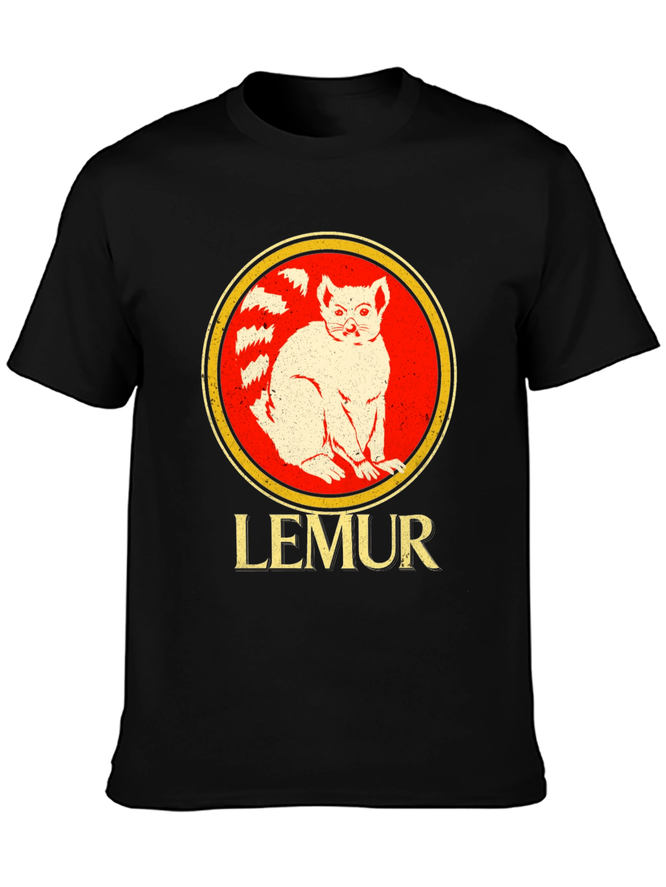Lemur Graphic Tee - Retro Style Animal T-Shirt