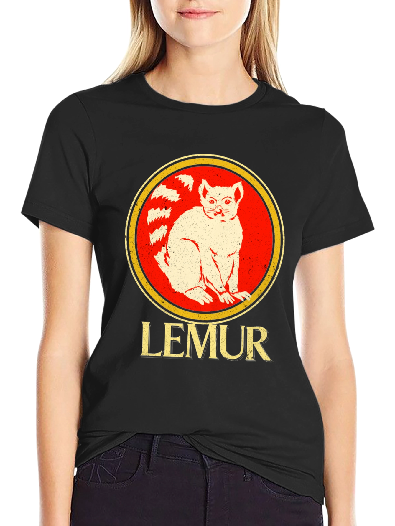 Lemur Graphic Tee - Retro Style Animal T-Shirt