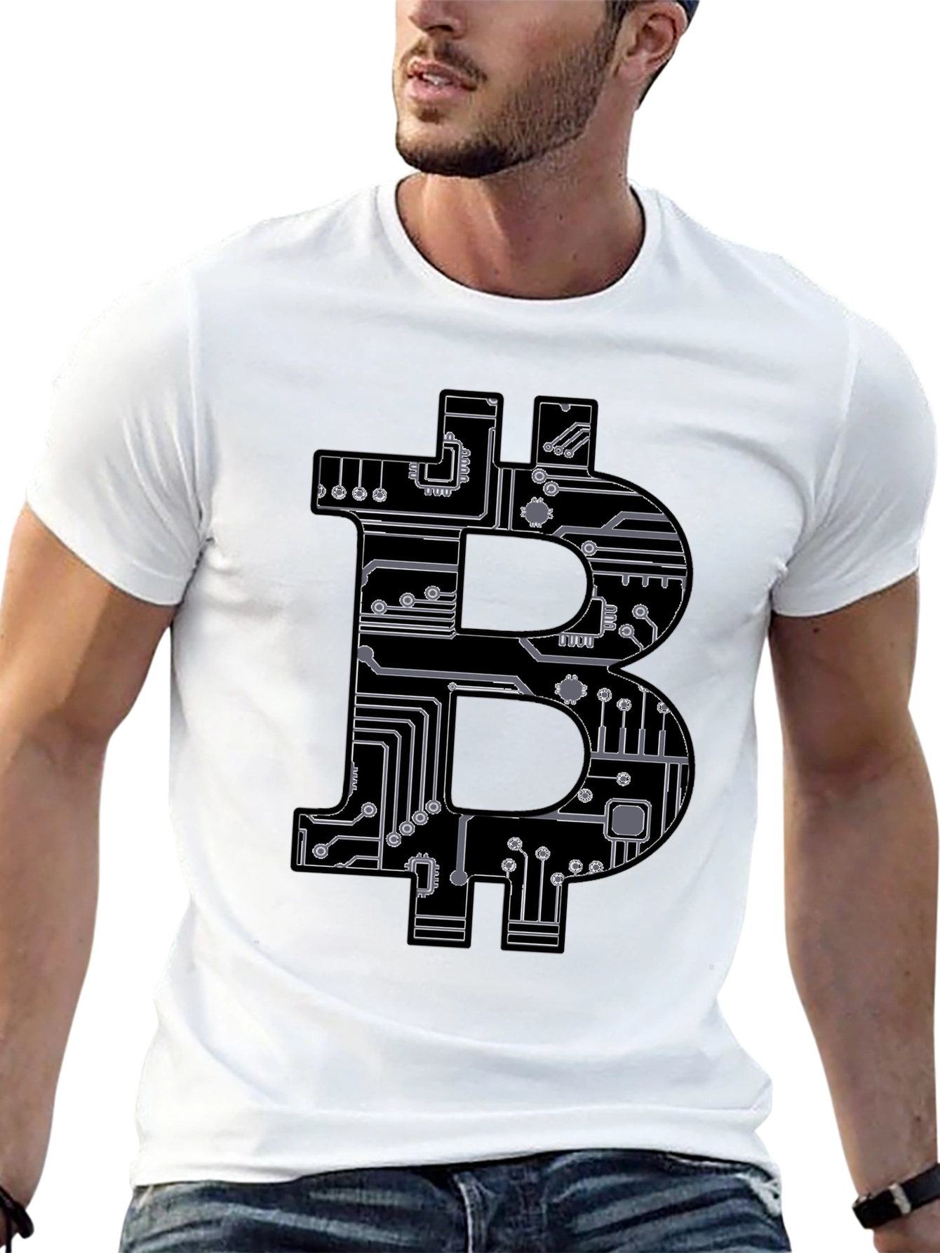 Bitcoin Circuit Board Graphic T-Shirt