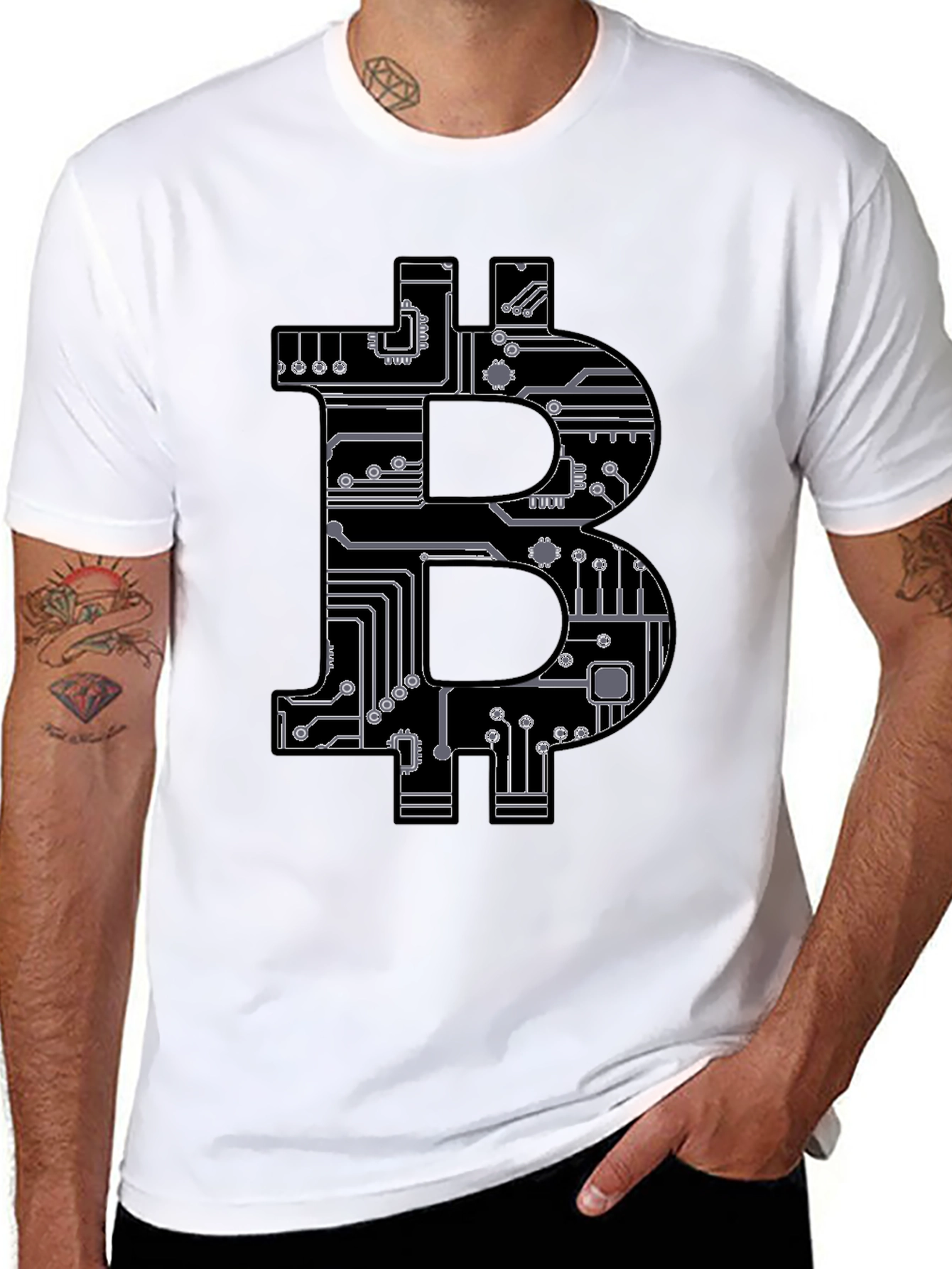 Bitcoin Circuit Board Graphic T-Shirt
