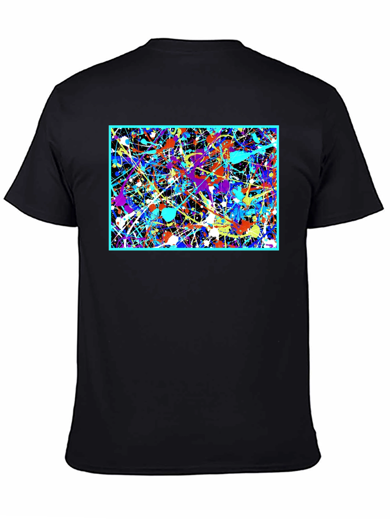 Abstract Art Splatter Print Black T-Shirt