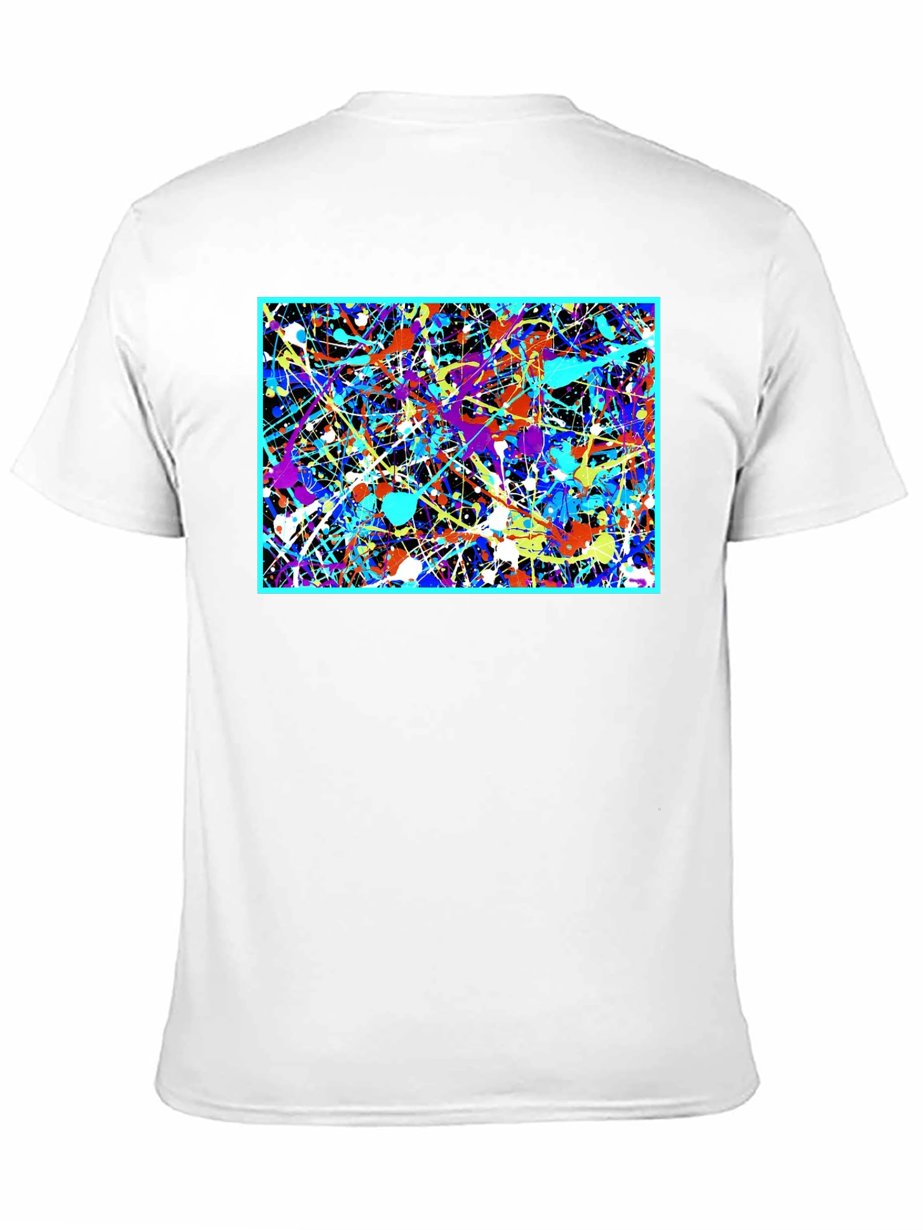 Abstract Art Splatter Print Black T-Shirt