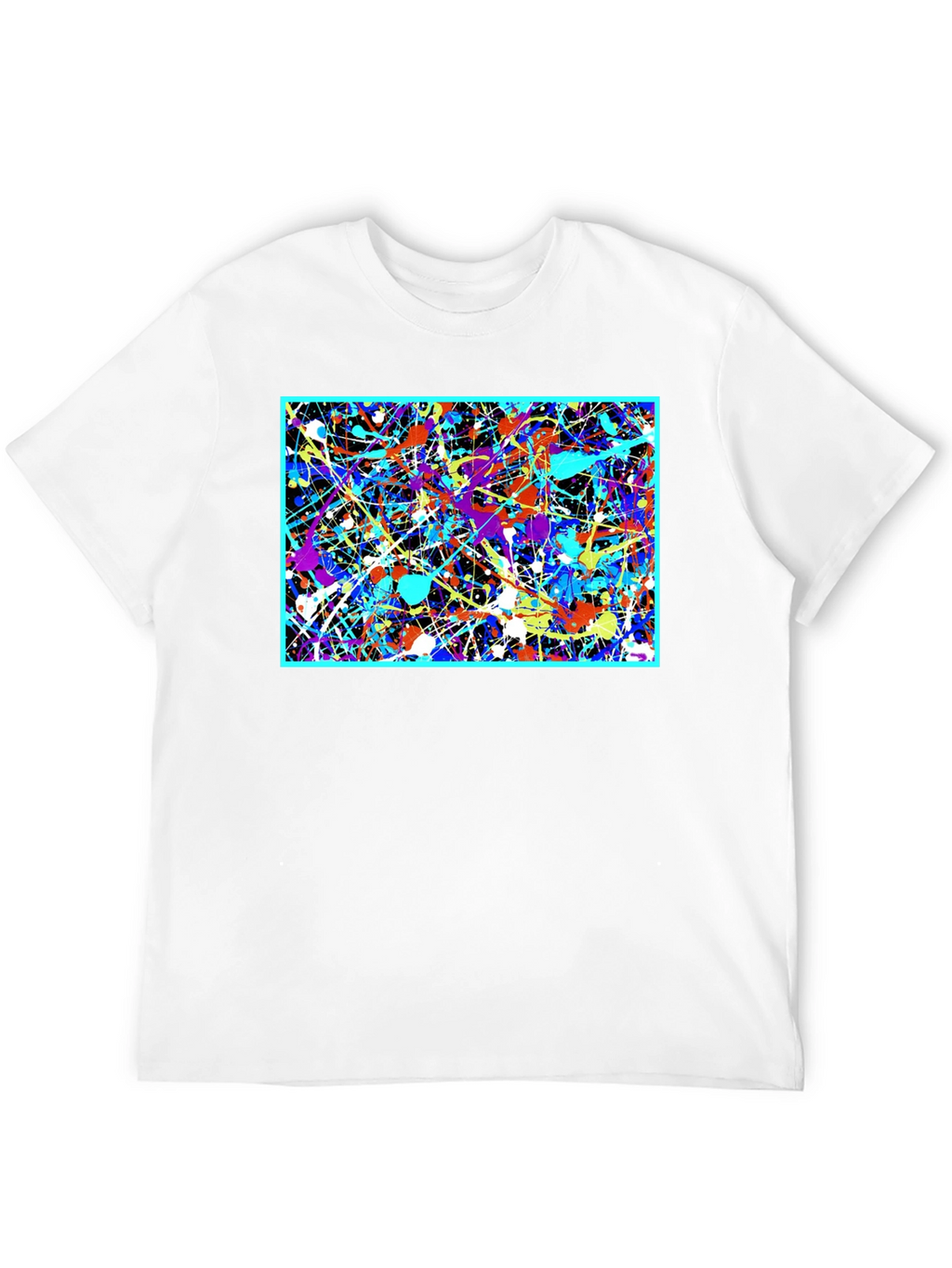 Abstract Art Splatter Print Black T-Shirt