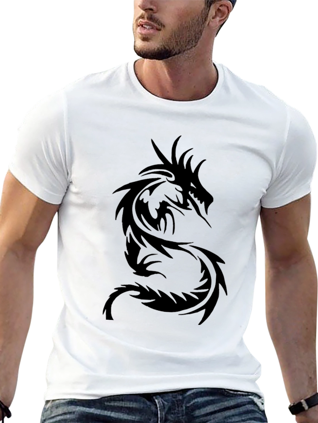 Mens Black Dragon Graphic Tee