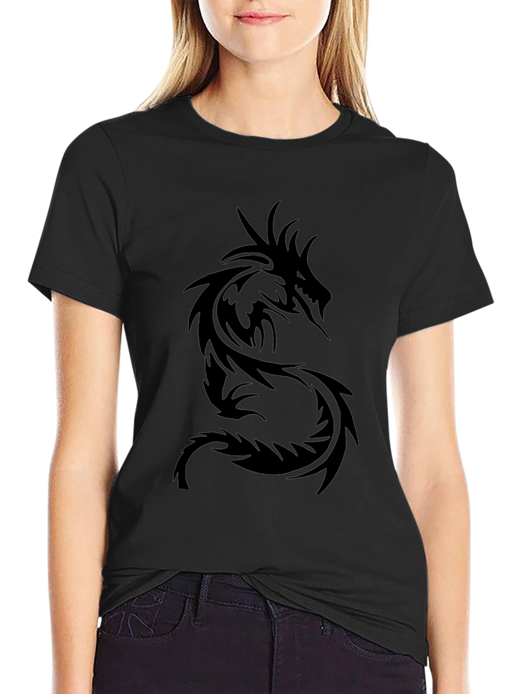 Mens Black Dragon Graphic Tee