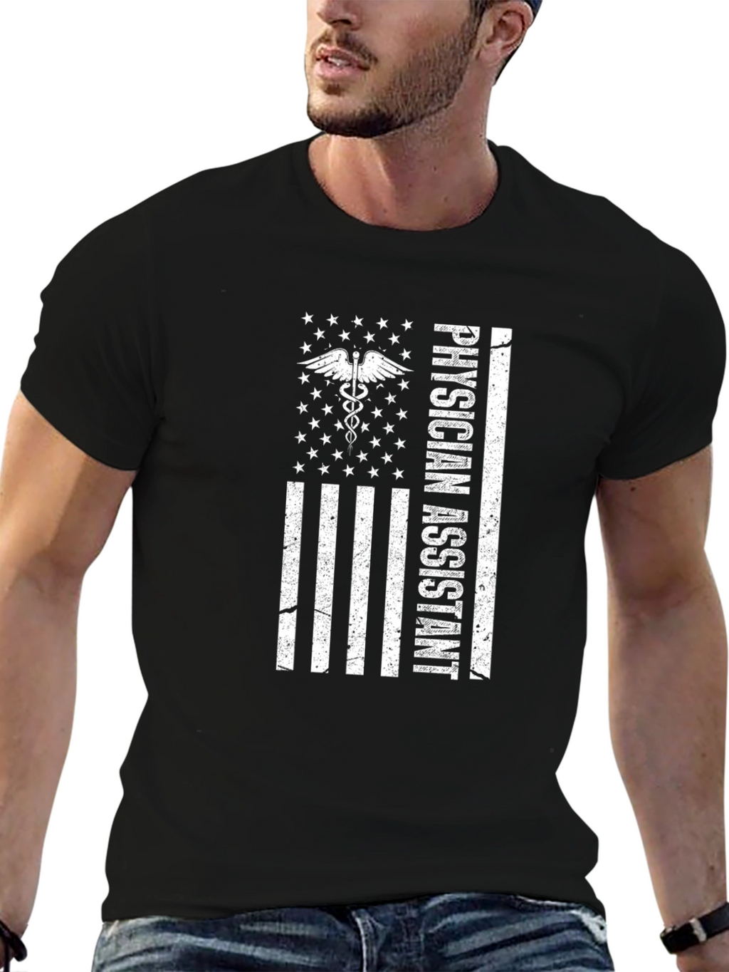 Physician Assistant American Flag Graphic T-Shirt