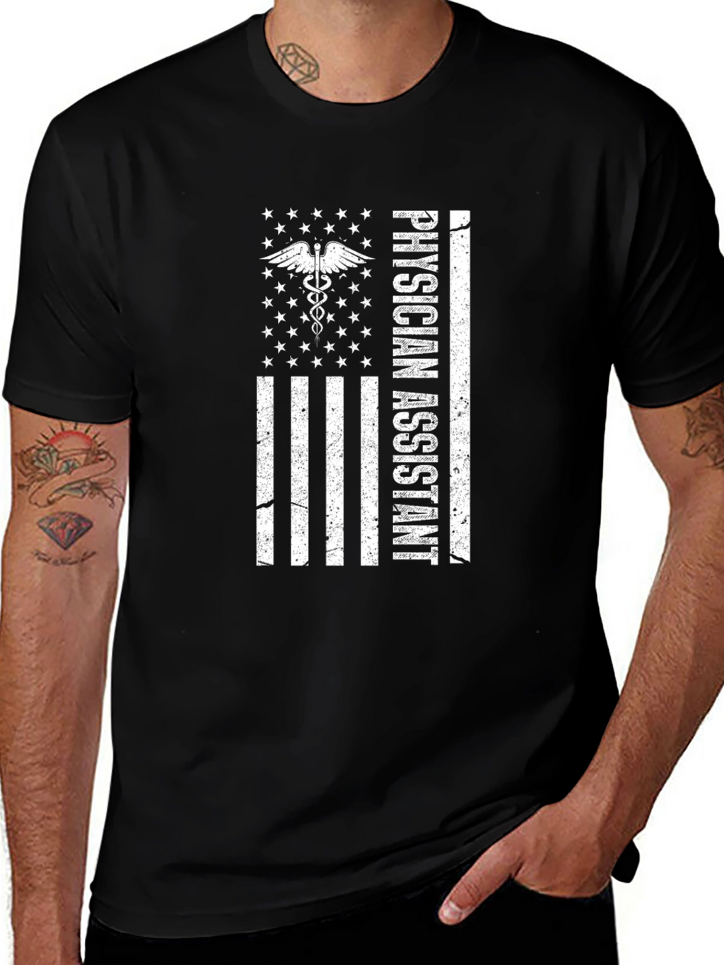 Physician Assistant American Flag Graphic T-Shirt