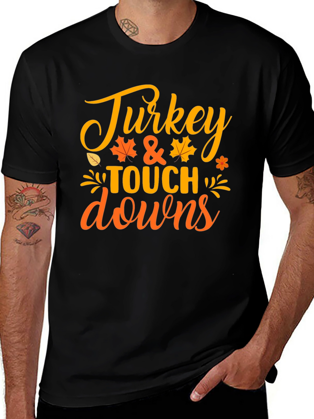 Turkey & Touchdowns Thanksgiving T-Shirt