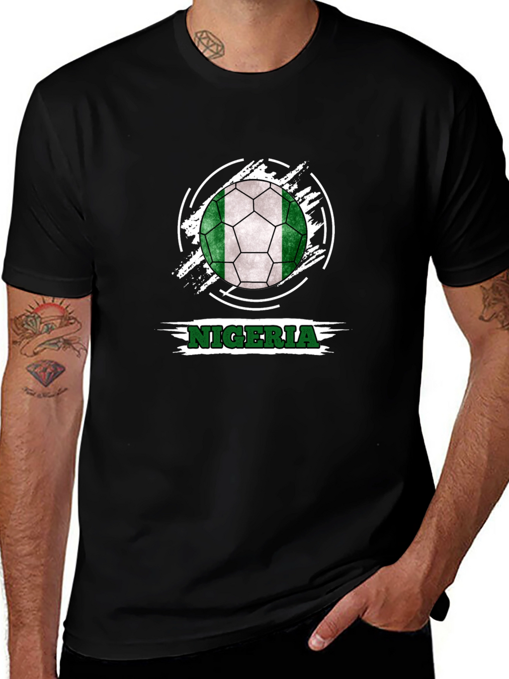 Nigeria Soccer Ball Tee - Black