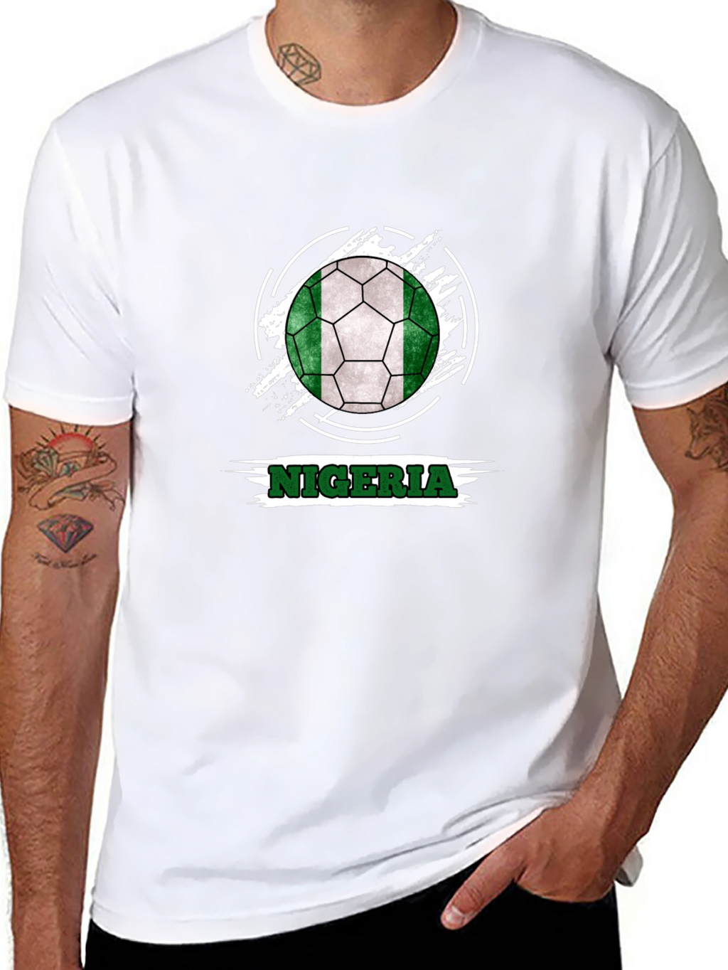 Nigeria Soccer Ball Tee - Black