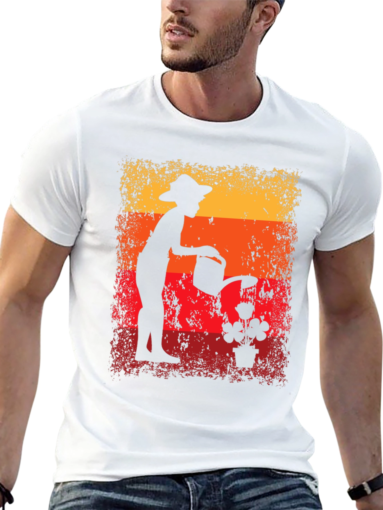 Retro Gardener T-Shirt - Vintage Silhouette Design