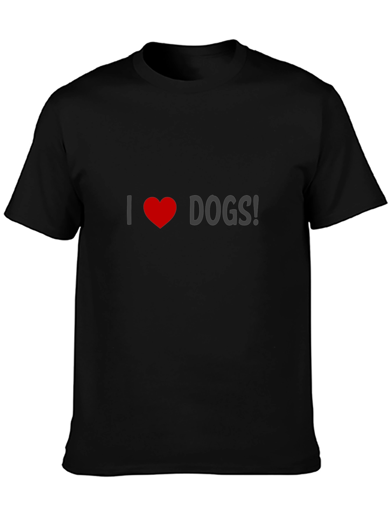 I Love Dogs T-Shirt - Black Crew Neck