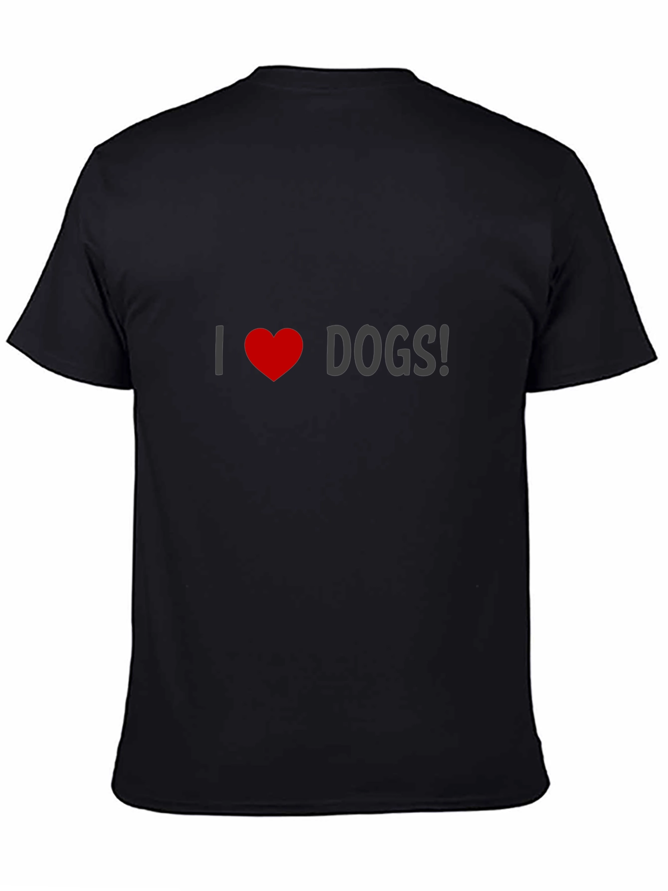 I Love Dogs T-Shirt - Black Crew Neck
