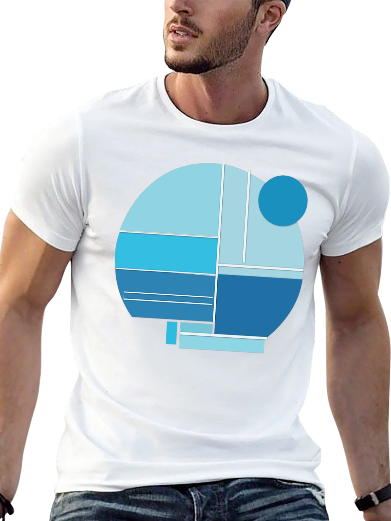 Abstract Geometric Graphic Tee - Modern Design