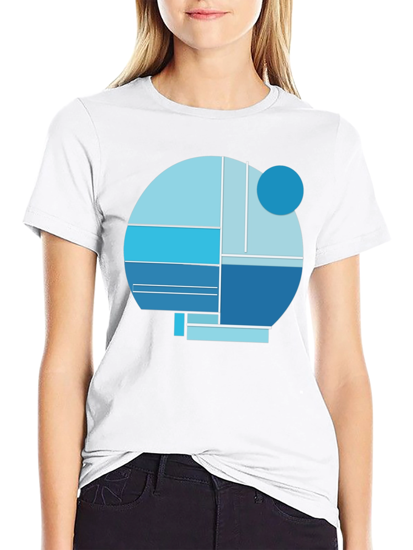 Abstract Geometric Graphic Tee - Modern Design