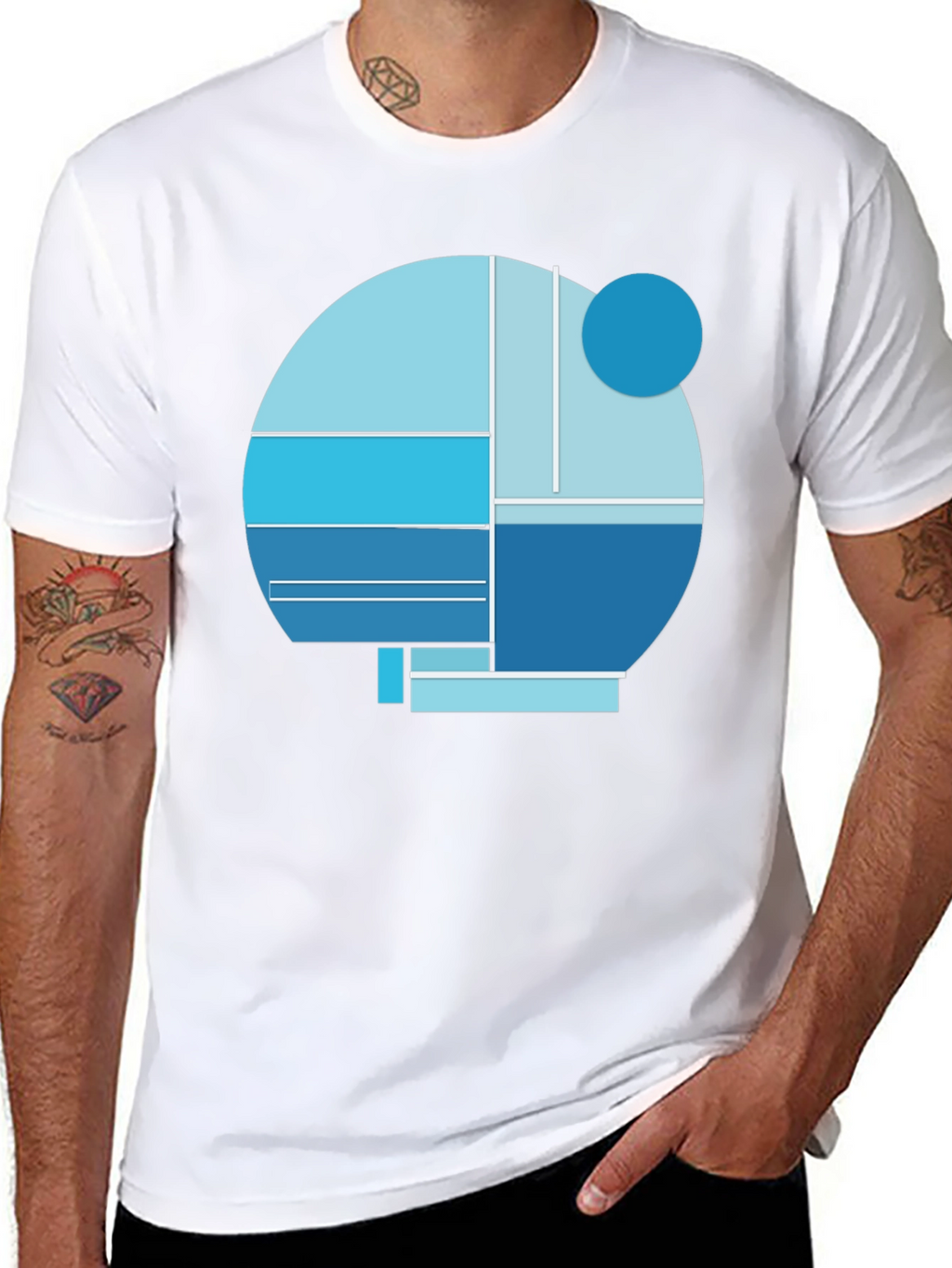 Abstract Geometric Graphic Tee - Modern Design