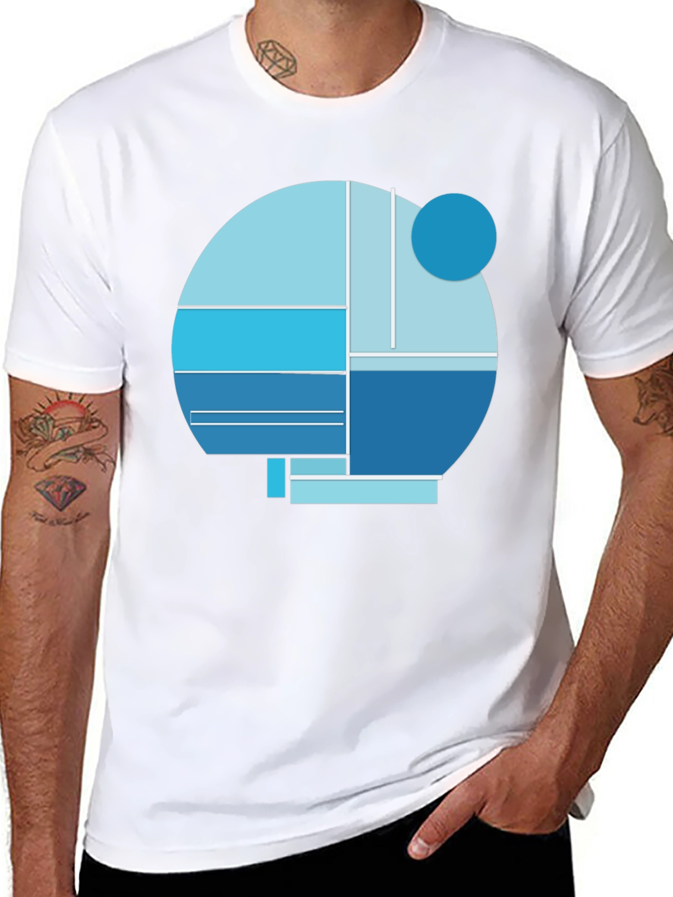 Abstract Geometric Graphic Tee - Modern Design