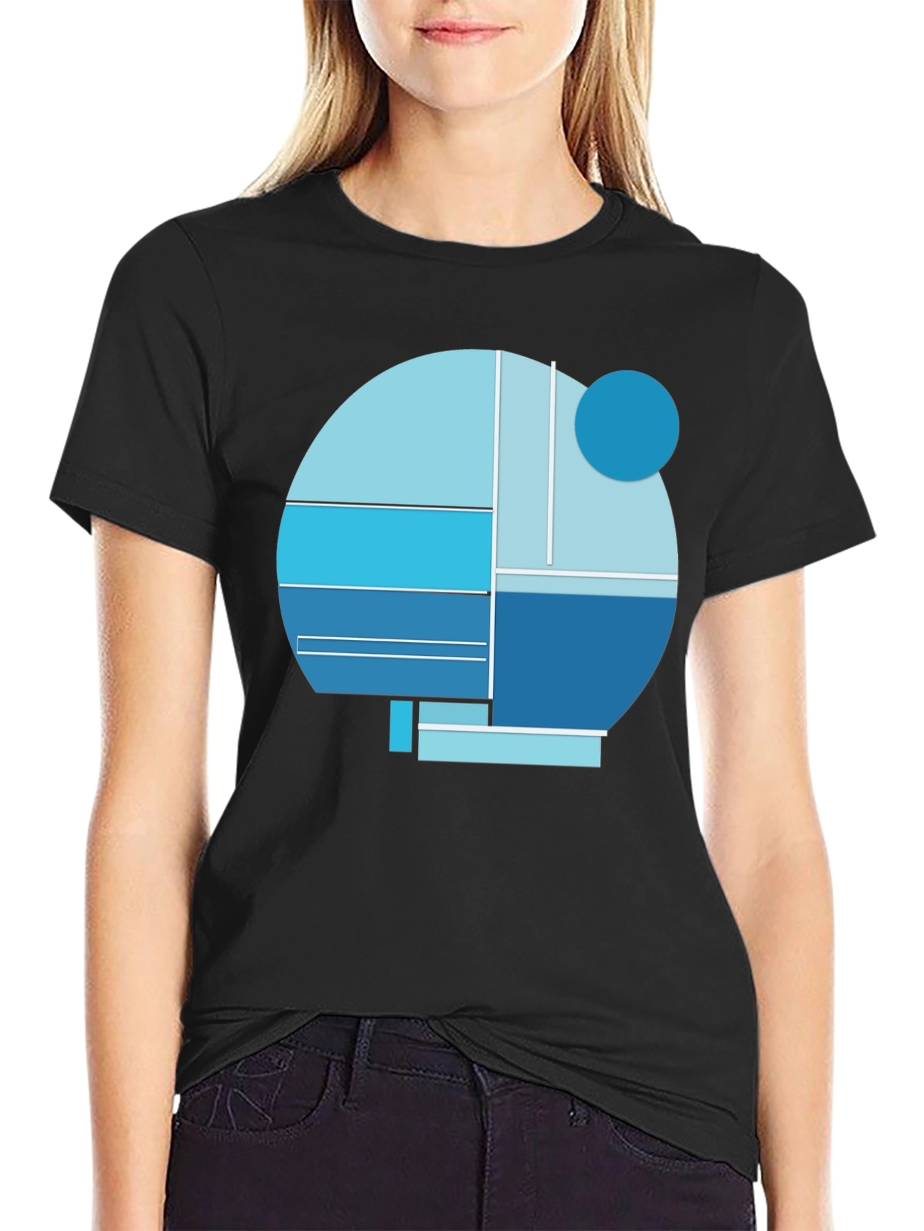 Abstract Geometric Graphic Tee - Modern Design