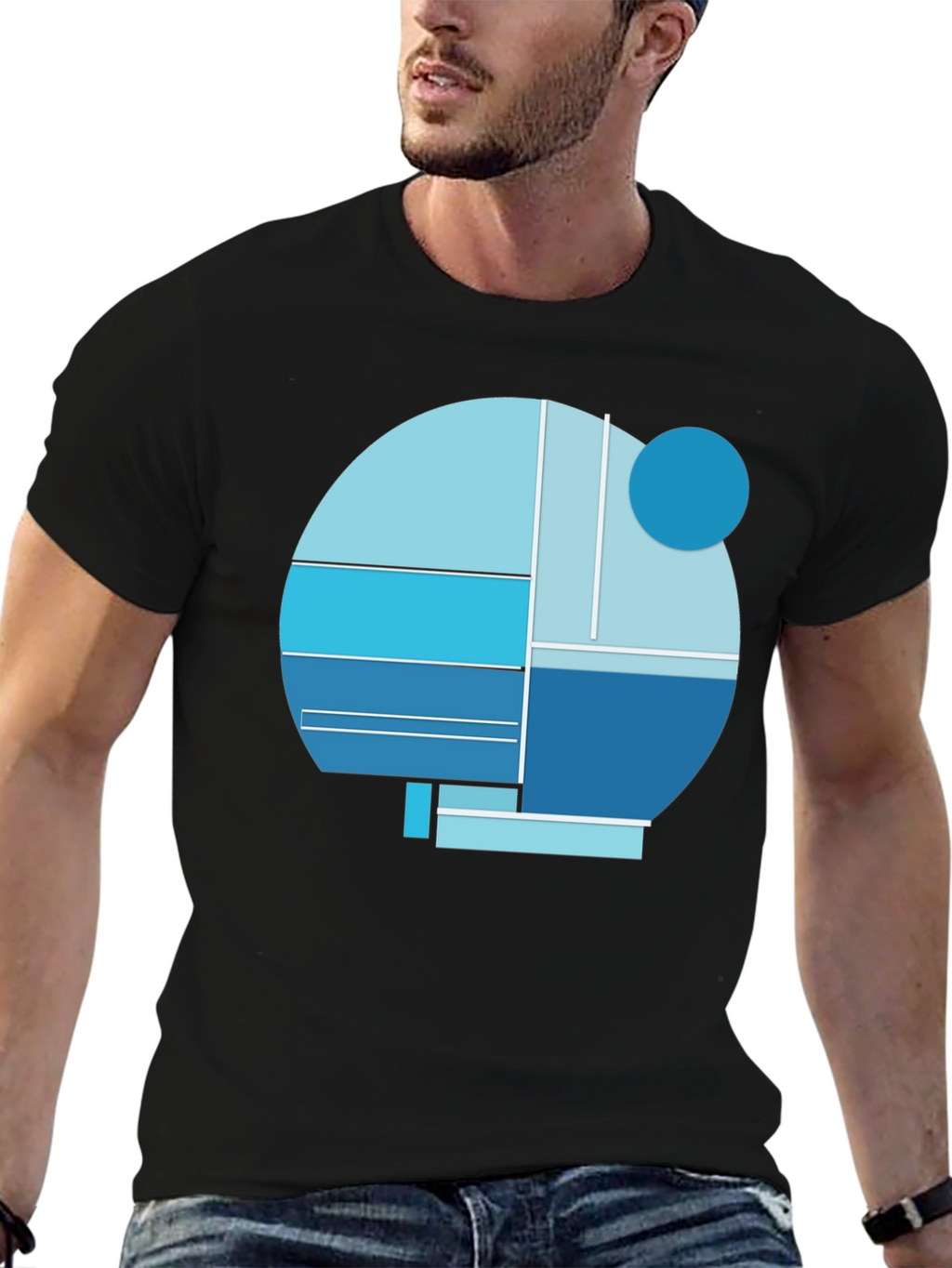 Abstract Geometric Graphic Tee - Modern Design
