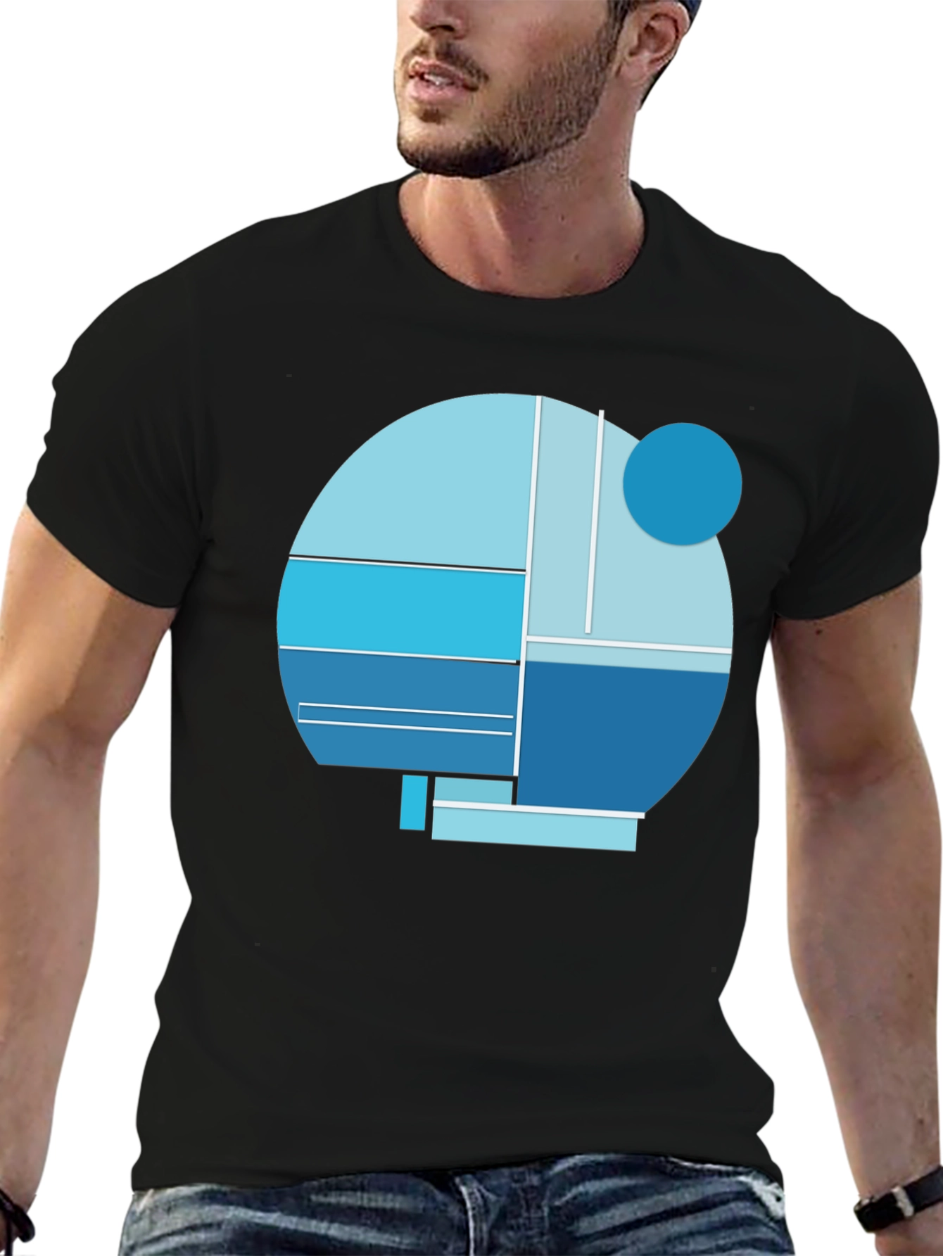 Abstract Geometric Graphic Tee - Modern Design