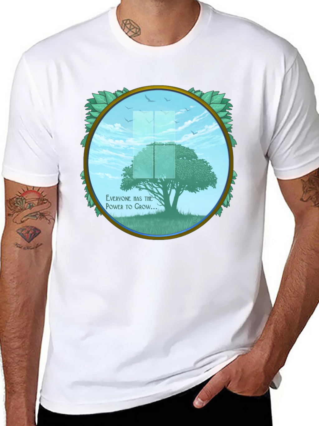 Growth Power Tree Black T-Shirt