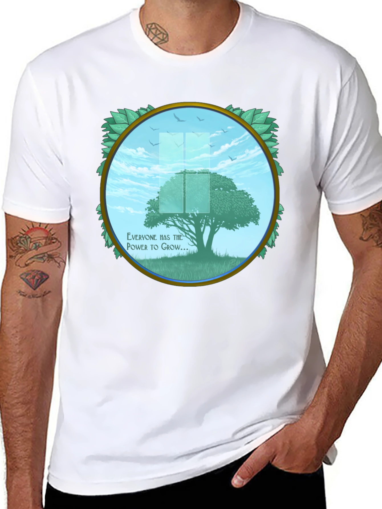 Growth Power Tree Black T-Shirt