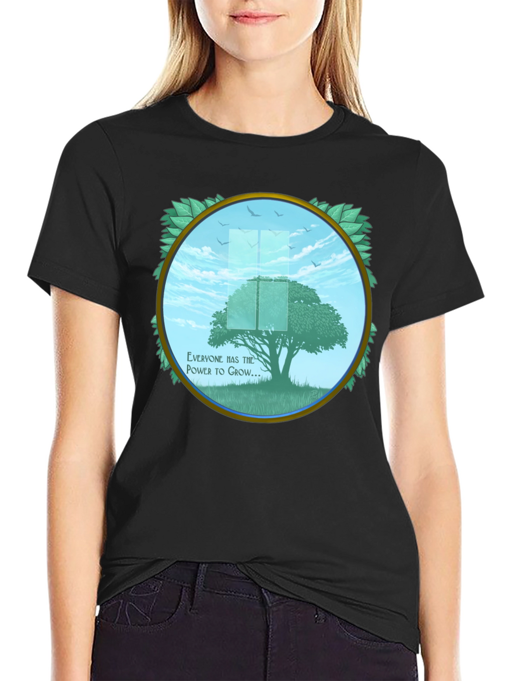 Growth Power Tree Black T-Shirt
