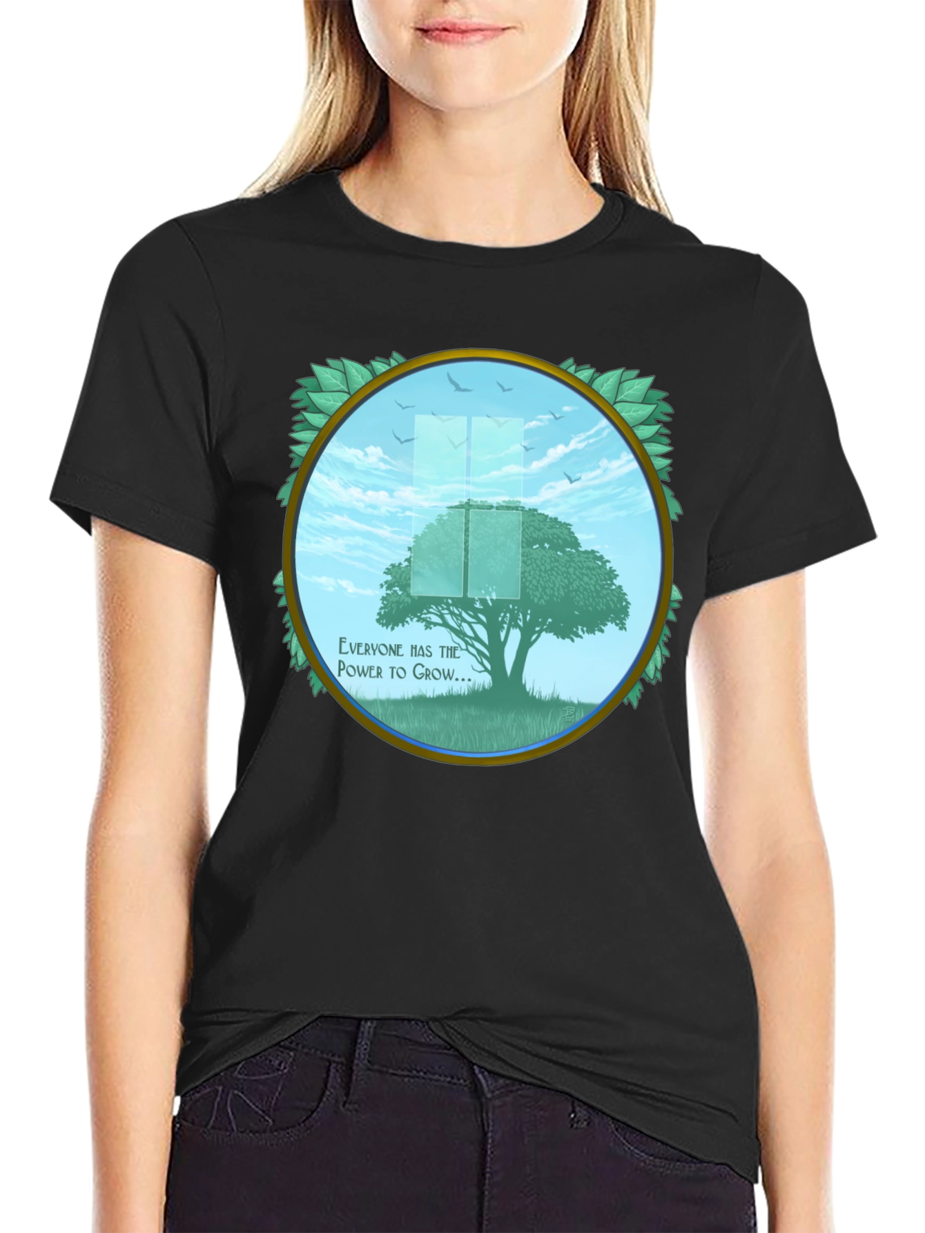 Growth Power Tree Black T-Shirt