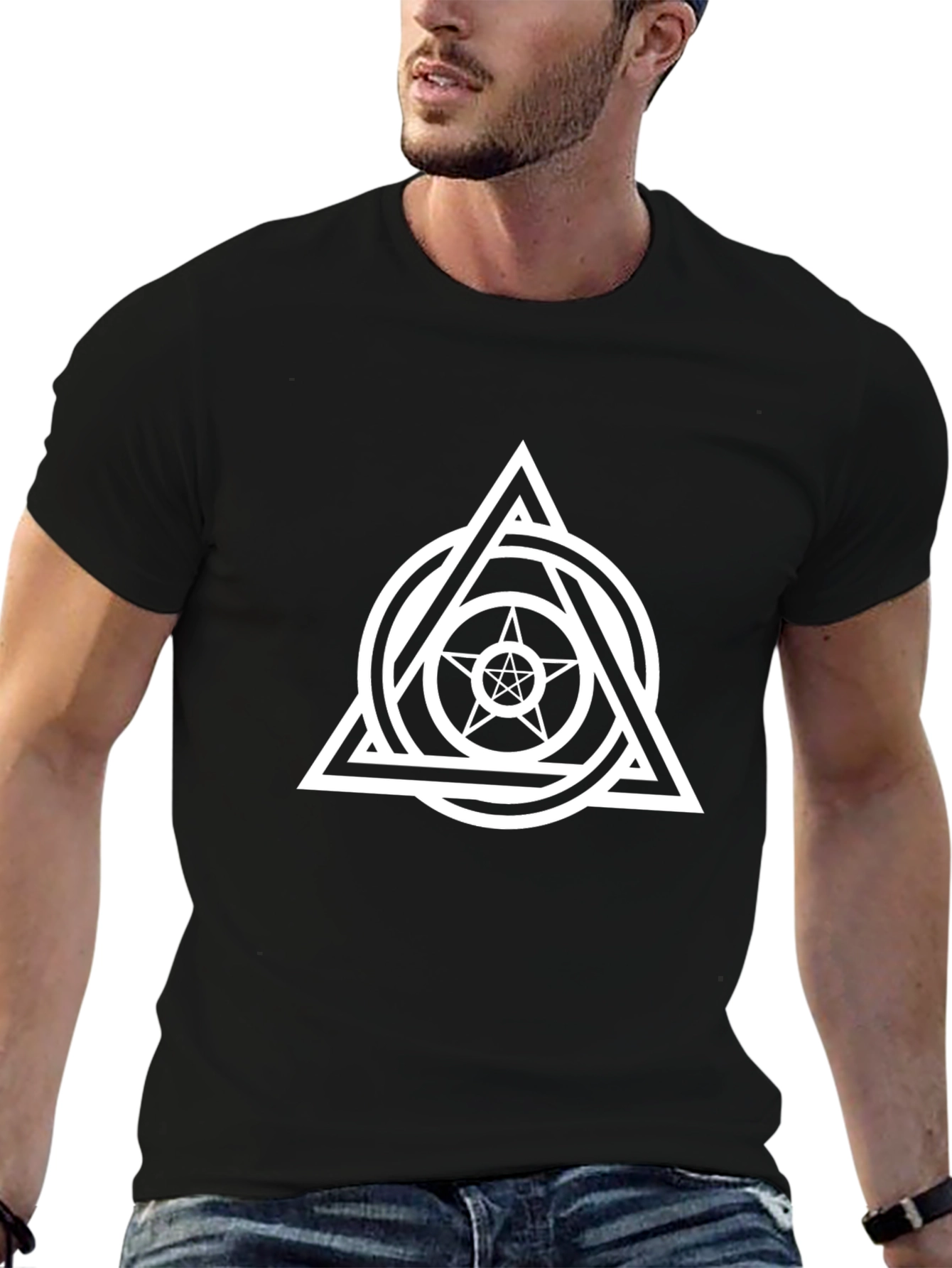 Occult Symbol T-Shirt - Triangle Circle Pentagram Design