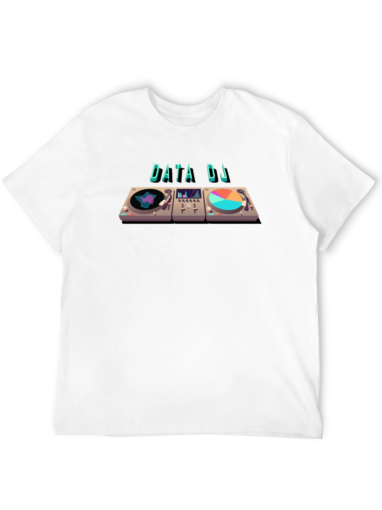 Data DJ Graphic T-Shirt - Cool Turntable Design