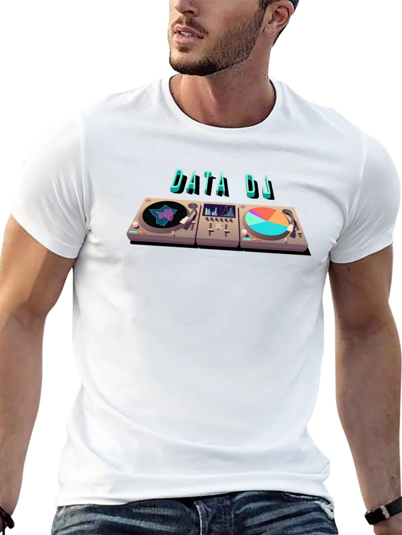 Data DJ Graphic T-Shirt - Cool Turntable Design