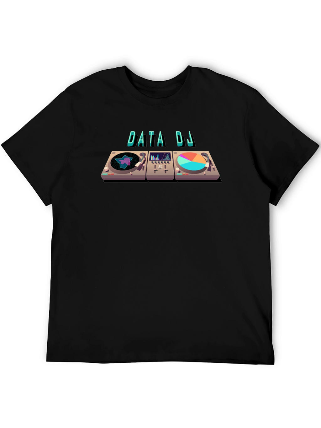 Data DJ Graphic T-Shirt - Cool Turntable Design