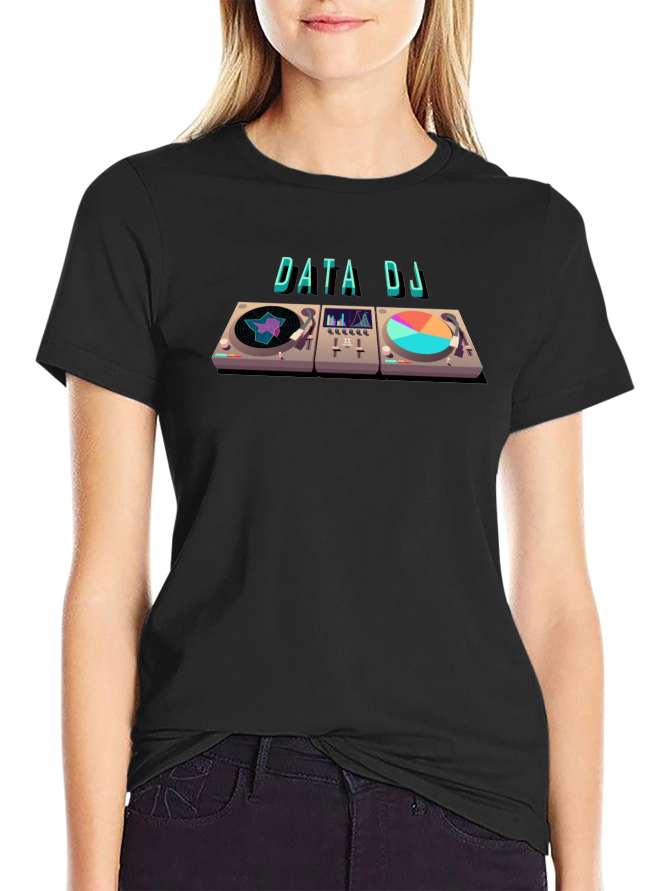 Data DJ Graphic T-Shirt - Cool Turntable Design