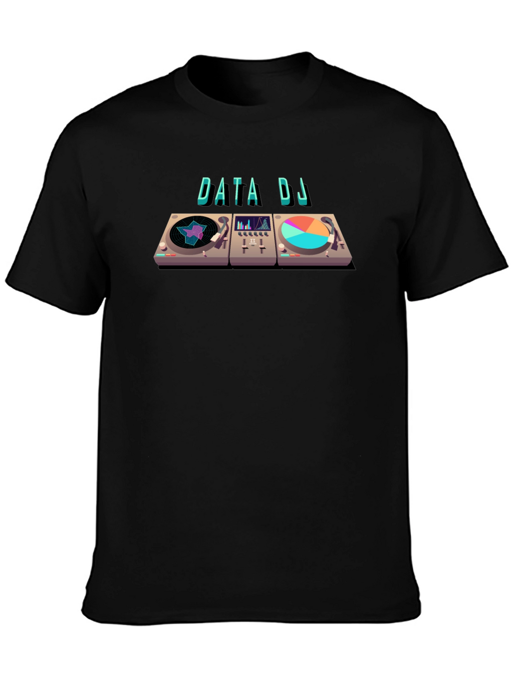 Data DJ Graphic T-Shirt - Cool Turntable Design