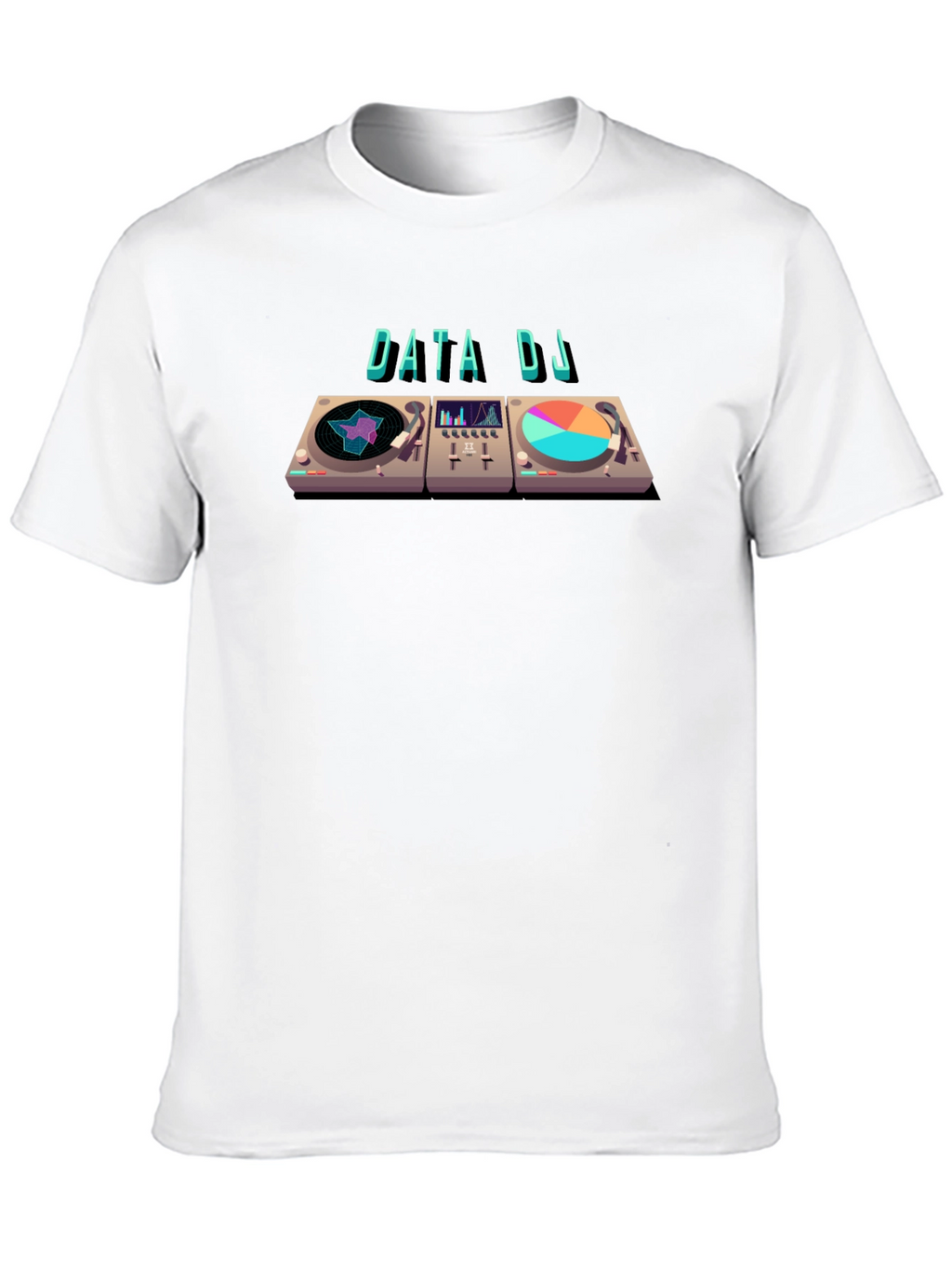 Data DJ Graphic T-Shirt - Cool Turntable Design