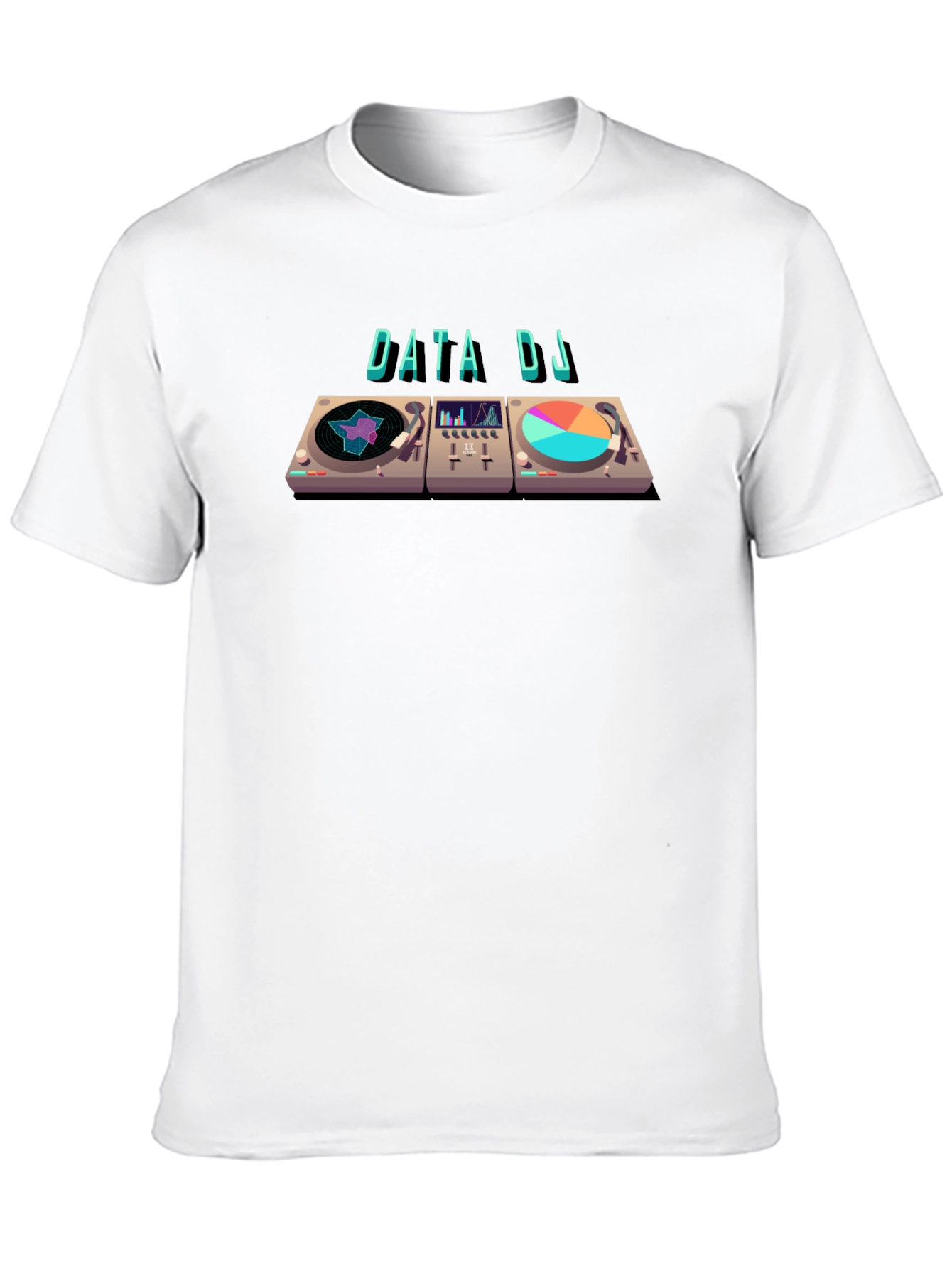 Data DJ Graphic T-Shirt - Cool Turntable Design